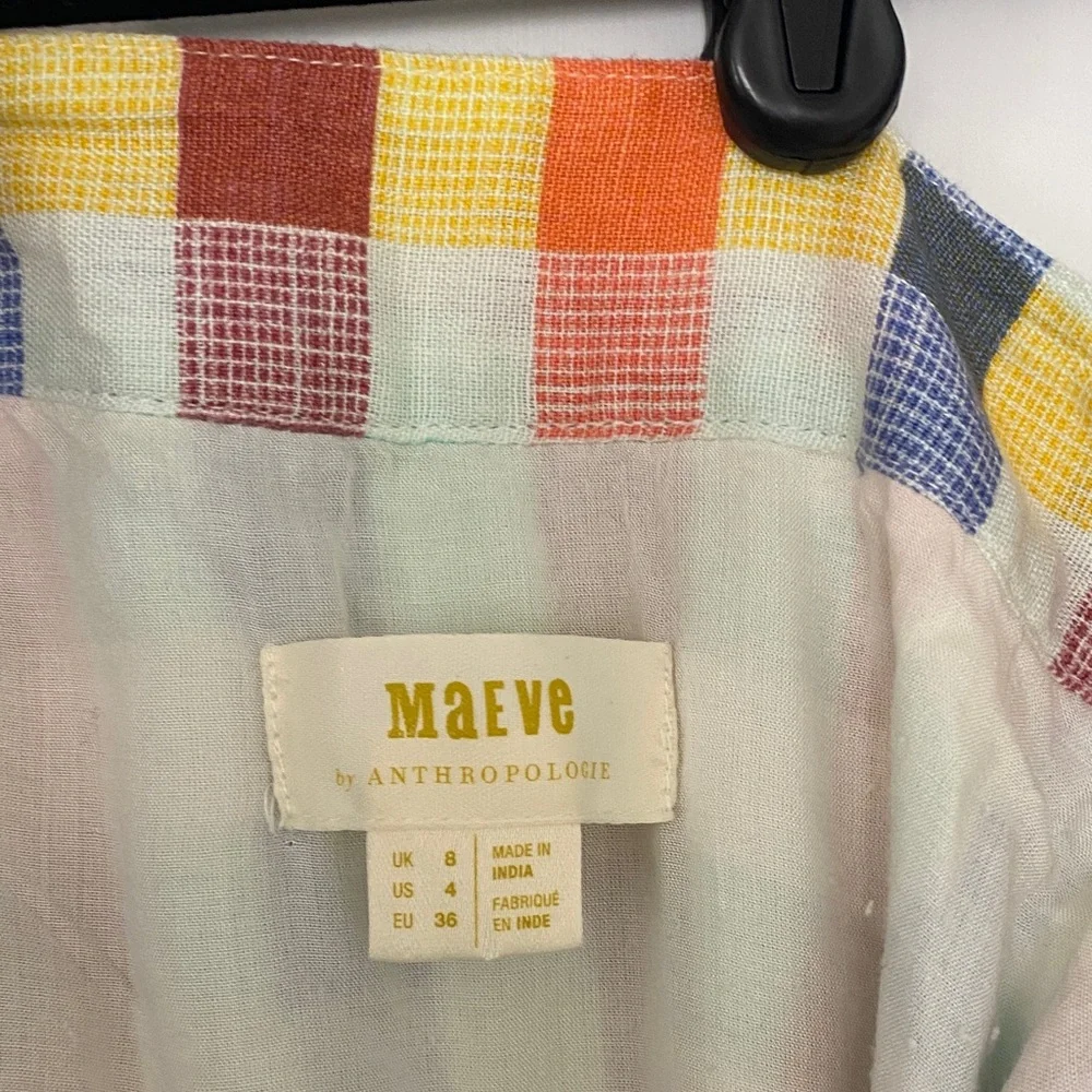 Anthropologie Multicolor Plaid A-Line Circle Skirt - Picture 2 of 3